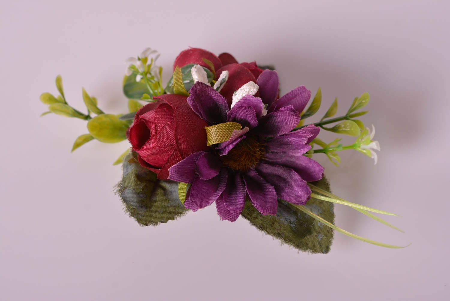 Украшение ручной работы аксессуар для волос заколка с цветками красочная фото 3