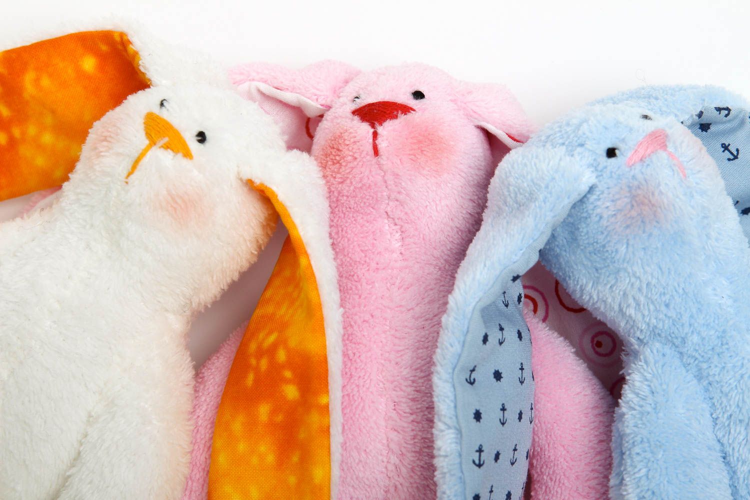 Игрушки зайцы ручной работы детские игрушки из ткани разноцветные мягкие игрушки фото 4