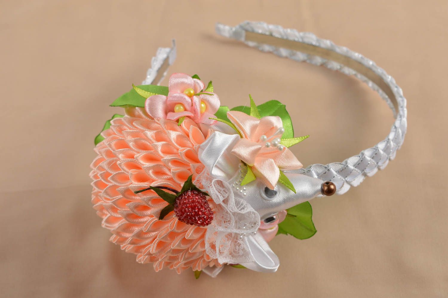 Blumen Haarreif handgefertigt Accessoire für Frauen Haar Schmuck Igel foto 1