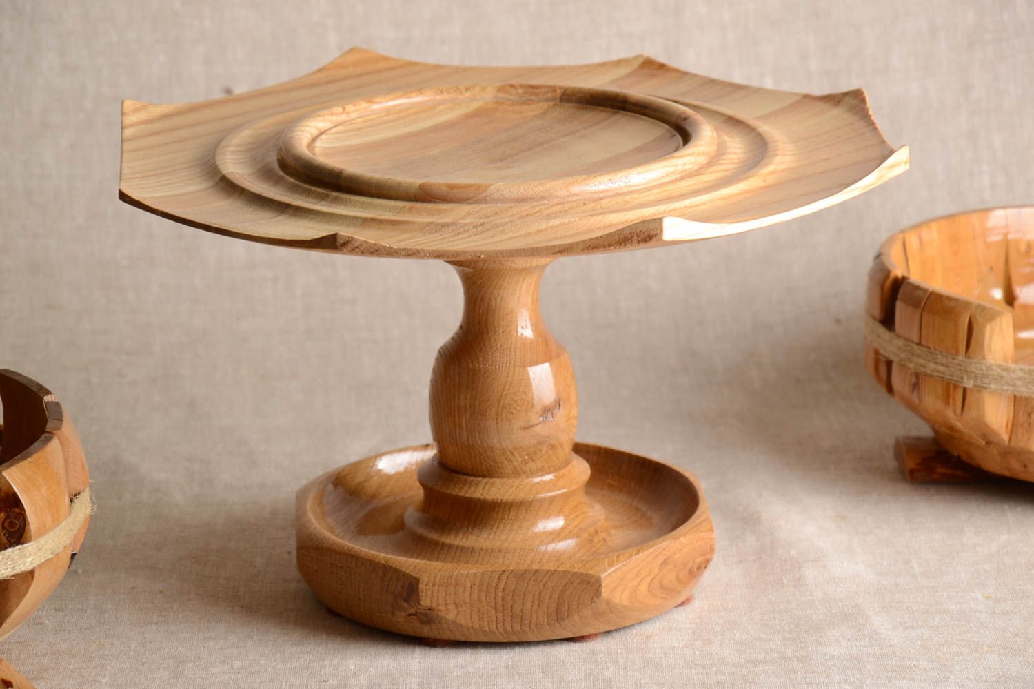 Handmade Teller aus Holz Geschirr handgemacht Holz Geschirr Geschenk für Frau foto 1