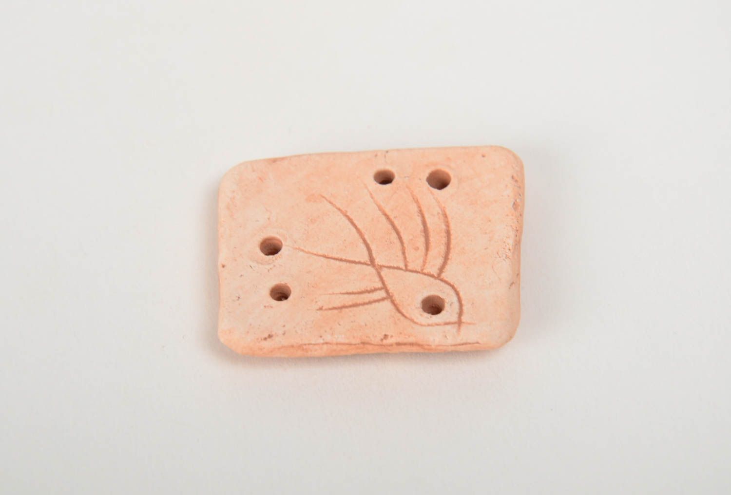 Small homemade designer molded clay blank pendant DIY jewelry making photo 3