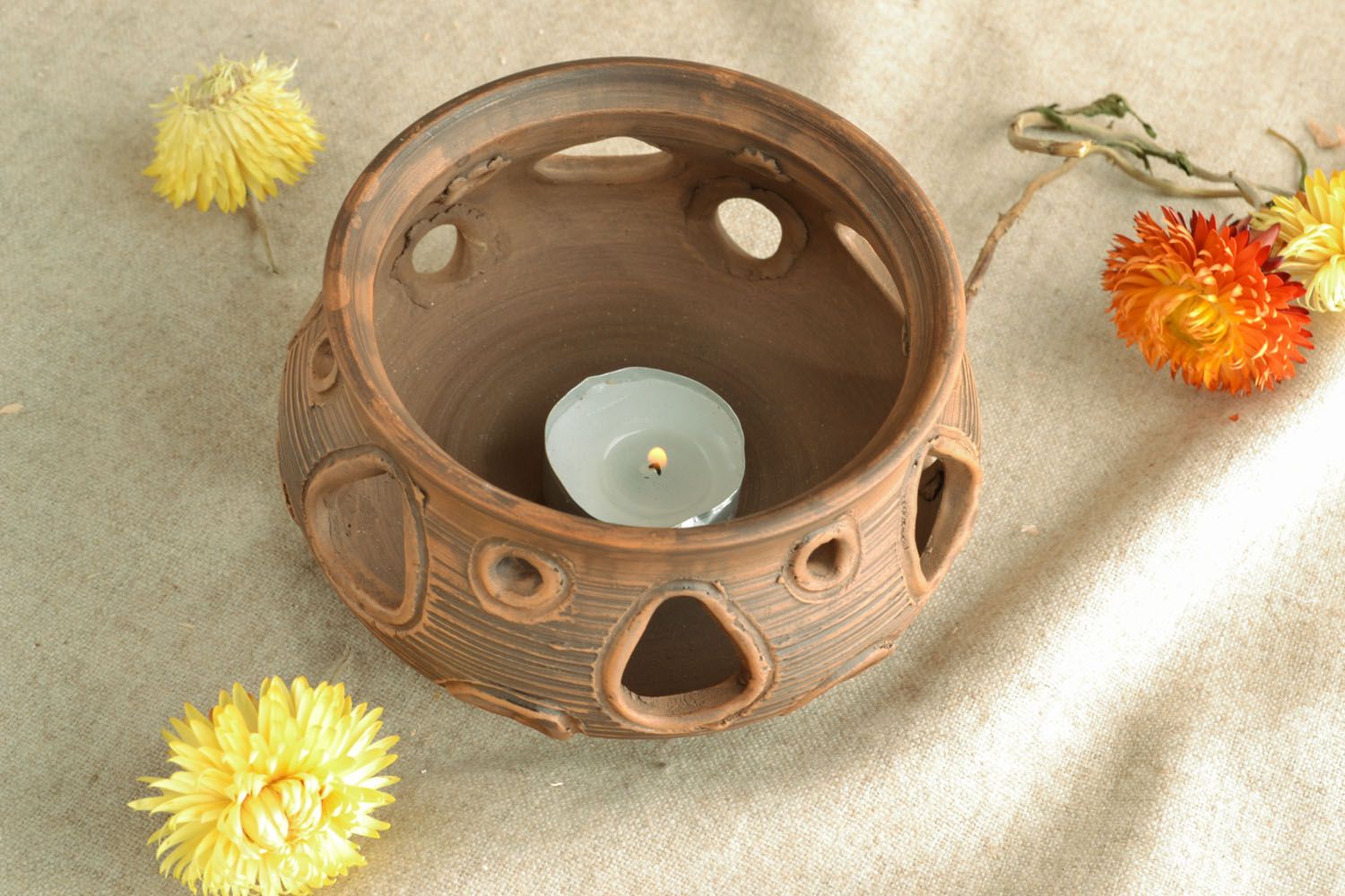 Homemade ceramic candle holder photo 1