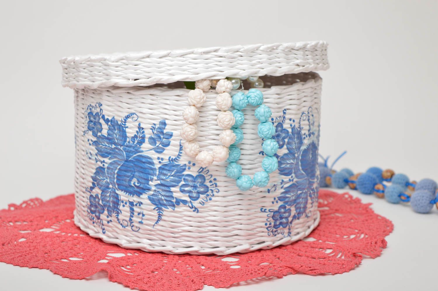Homemade home decor woven basket small basket souvenir ideas gifts for women photo 1