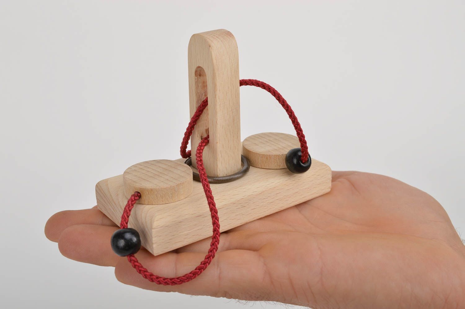 Игрушка ручной работы кольцо-головоломка игрушка из дерева от 3 лет развивающая фото 2