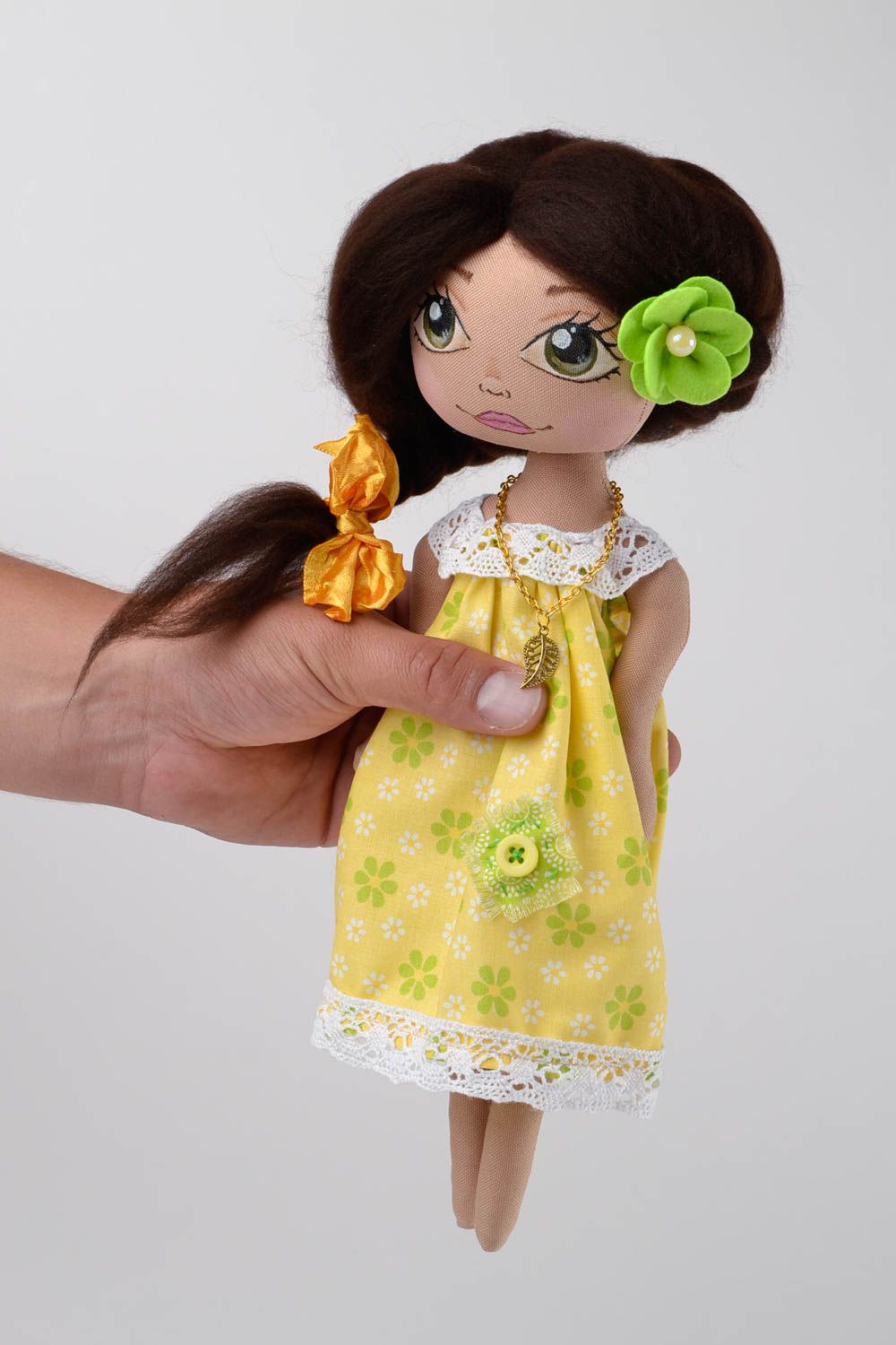 Мягкая игрушка кукла ручной работы авторская кукла из ткани красивая для декора фото 2