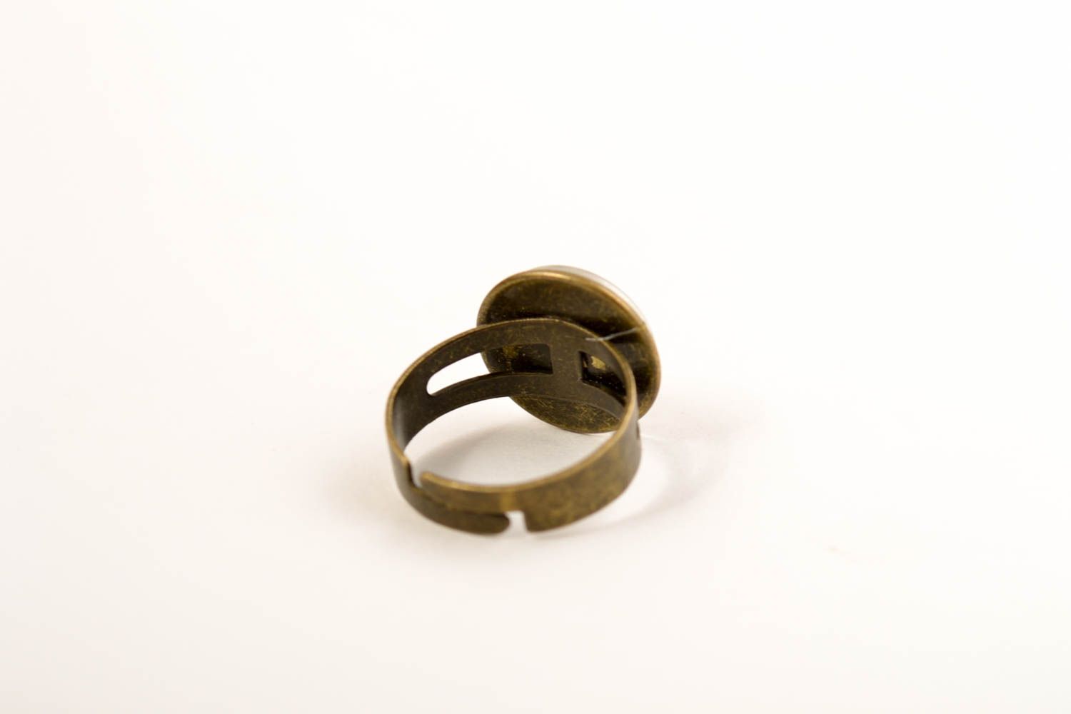 Кольцо ручной работы кольцо из эпоксидной смолы модное кольцо с сухоцветом фото 4