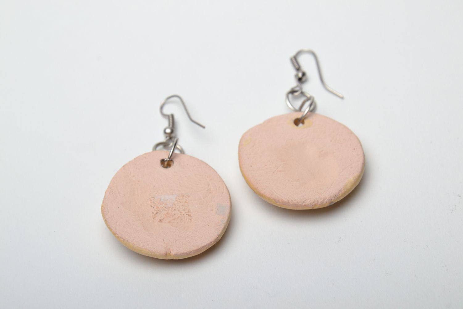 Round clay earrings photo 4