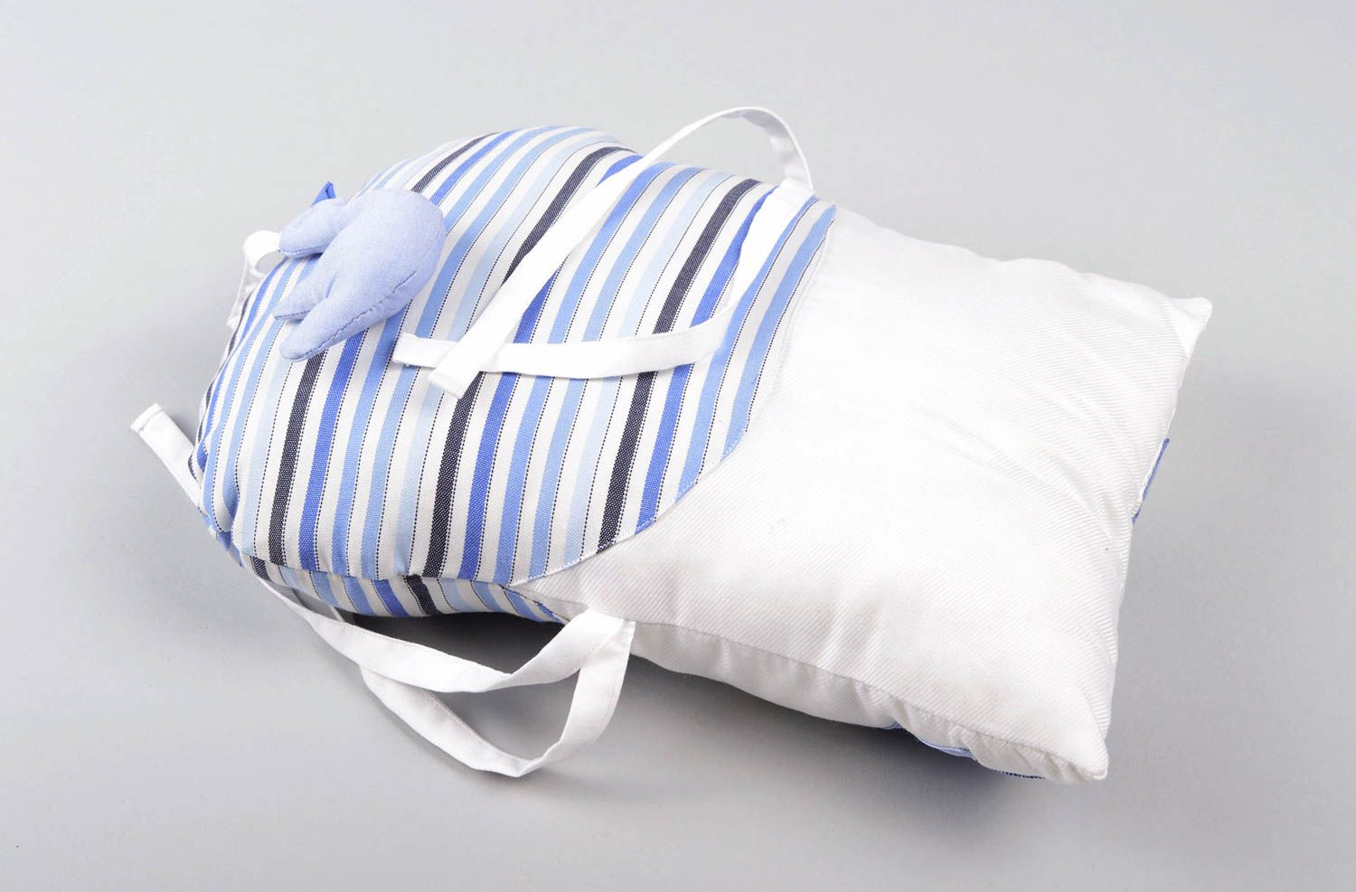 Бортик для детской кроватки хэндмэйд голубая защита на кроватку детский товар фото 4