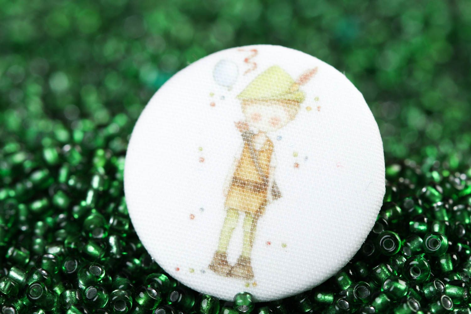Stylish handmade fabric button plastic button for kids sewing accessories photo 1