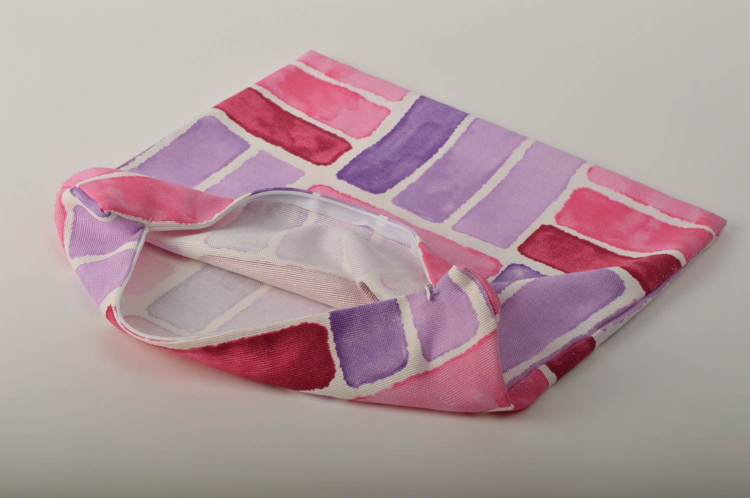 Декоративная наволочка handmade розовая необычный подарок текстильный декор фото 4