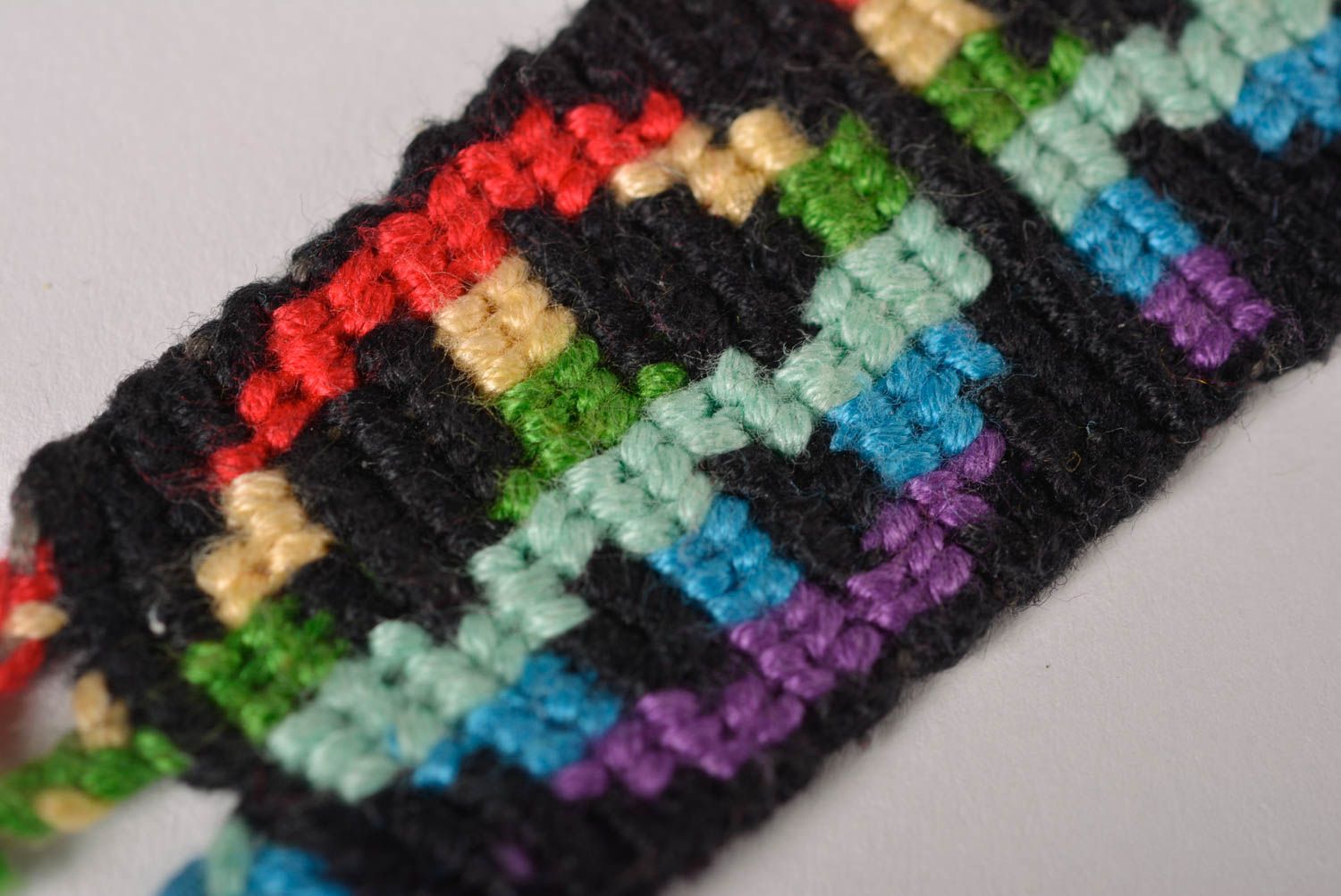 Stylish handmade woven thread bracelet textile jewelry design gift ideas photo 5