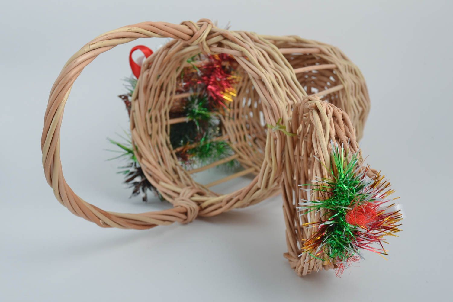 Beautiful homemade woven basket handmade Easter basket ideas designer accessory photo 4