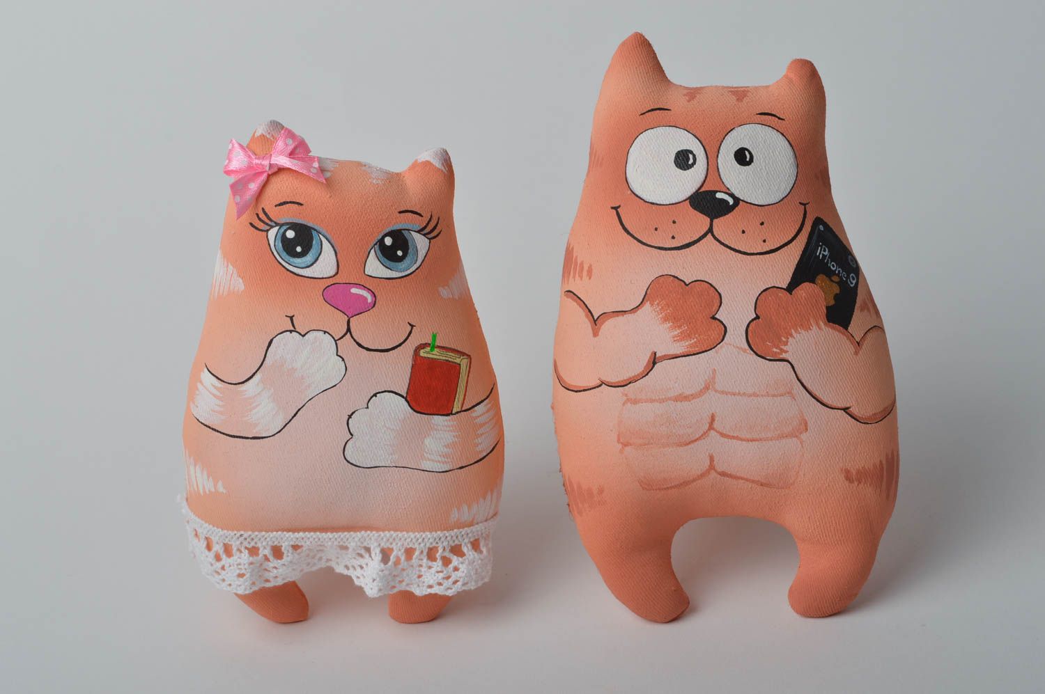 Handmade Kuscheltiere für Kleinkinder Stofftiere Katzen natürliche Spielzeuge foto 5
