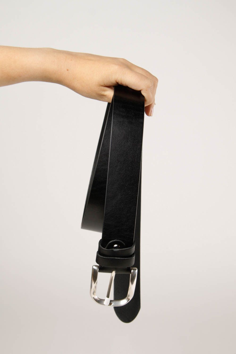 Cinturón de cuero natural hecho a mano accesorio de moda ropa masculina foto 2