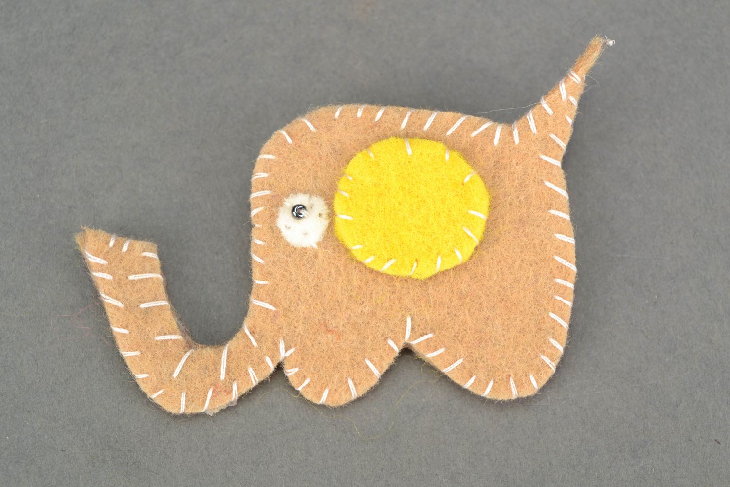 Woolen brooch for children Elephant photo 3