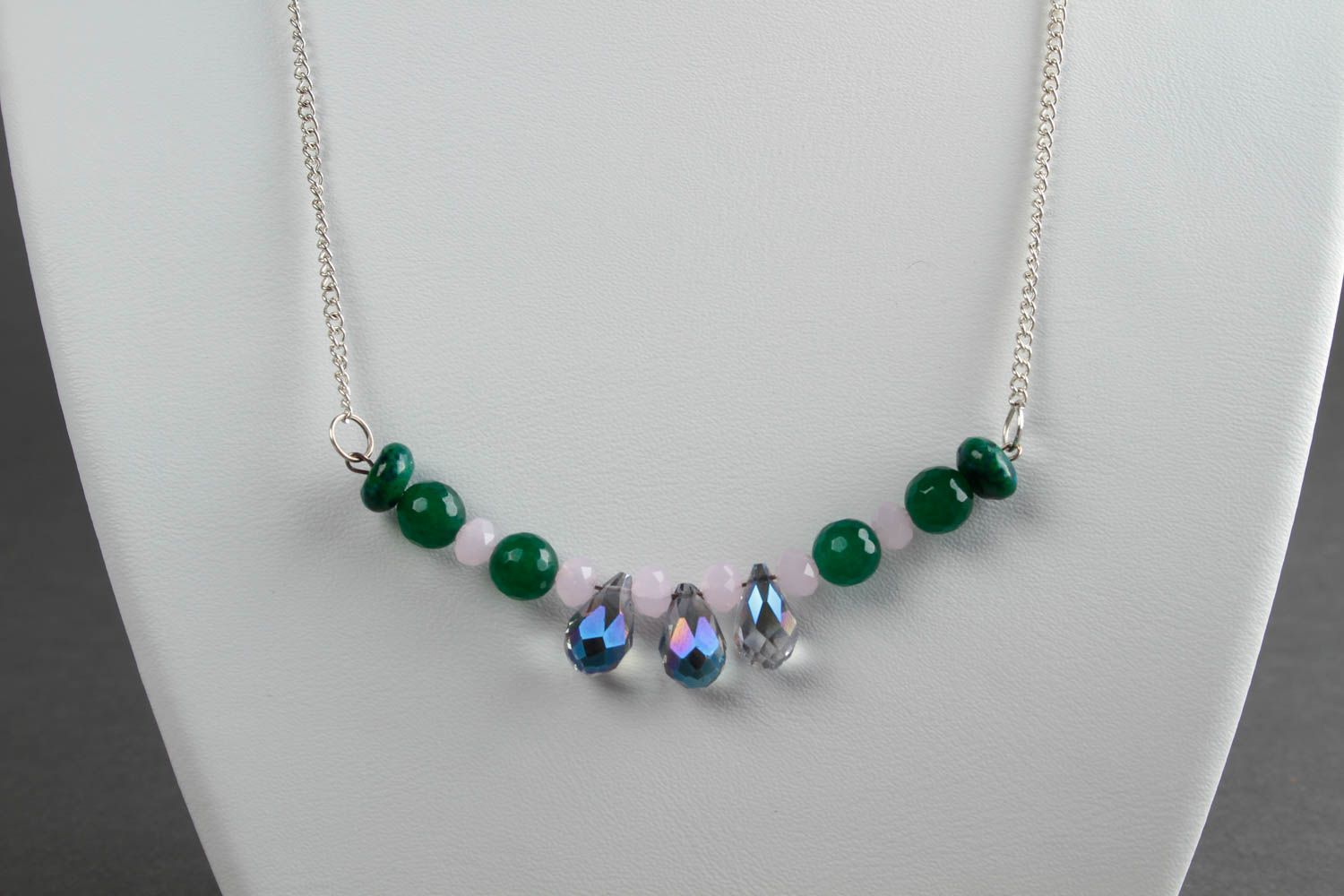 Handmade stylish beaded necklace unusual elegant necklace beaded jewelry photo 2