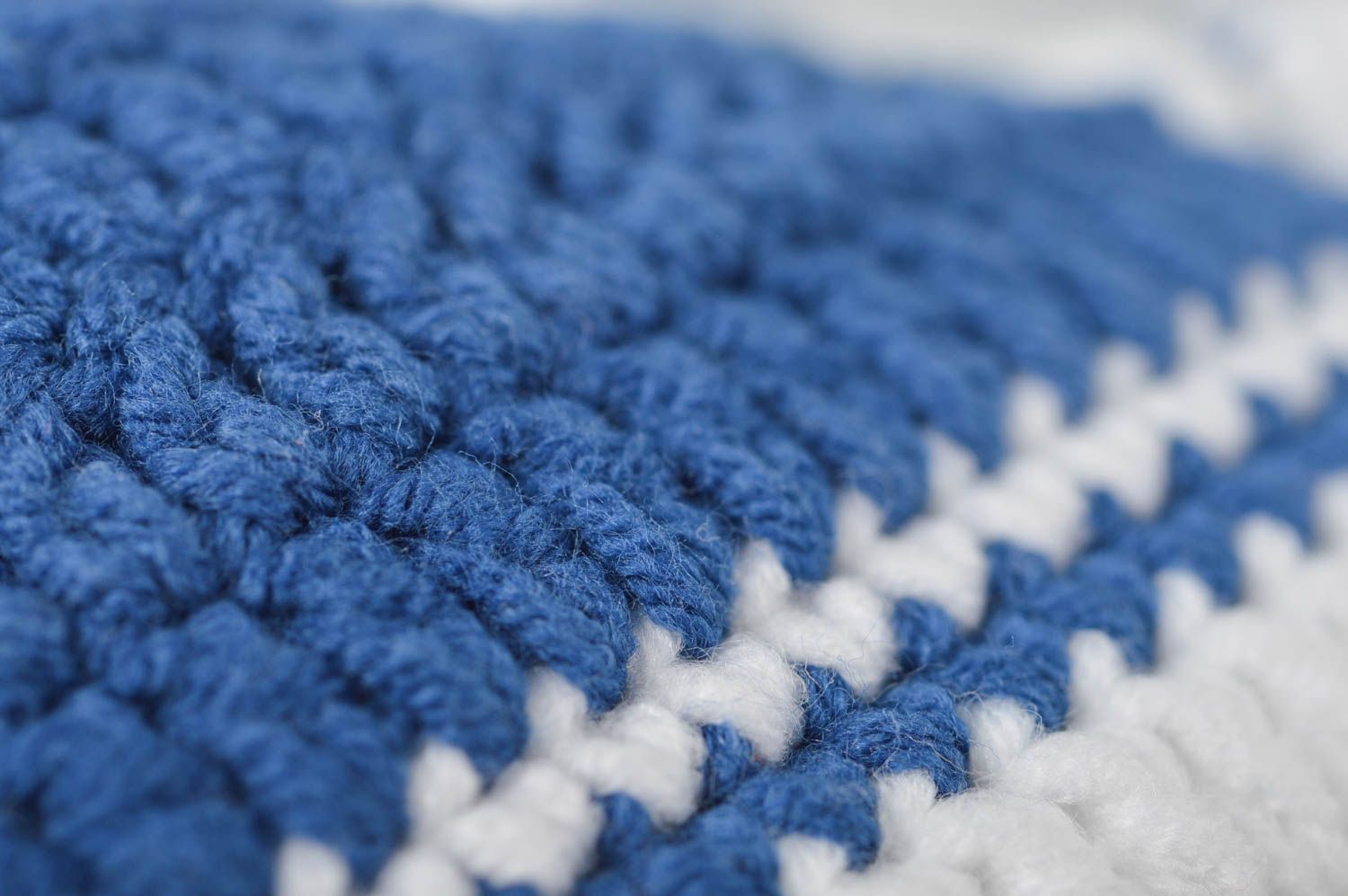 Chaussons bébé faits main Pantoufle tricot Accessoire bébé bleu crochet photo 3