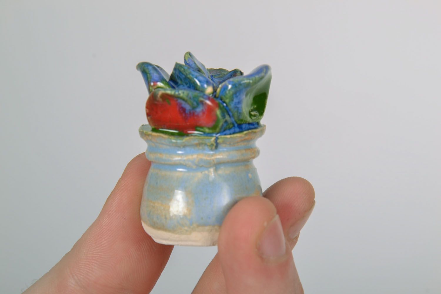 Глиняная миниатюрная фигурка Цветок фото 2