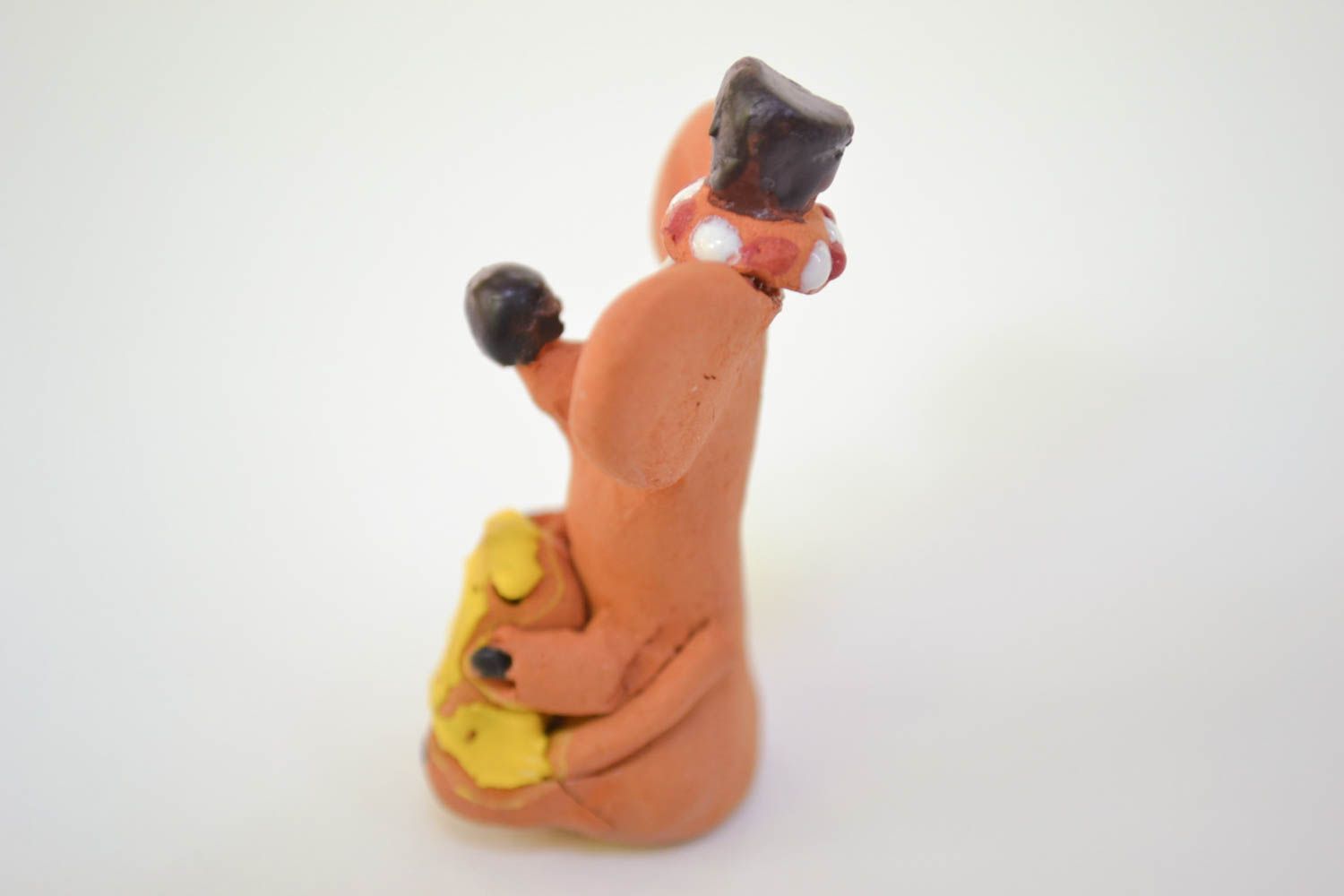 Figurine souris faite main Statuette céramique peinte à l'acrylique Déco maison photo 5