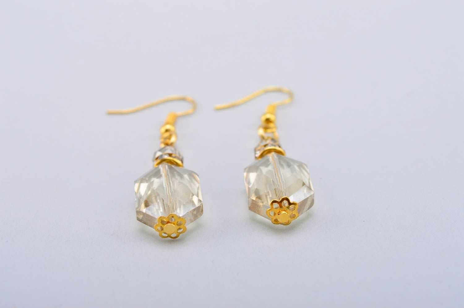 Unusual handmade beaded earrings crystal earrings fashion accessories for girls photo 3