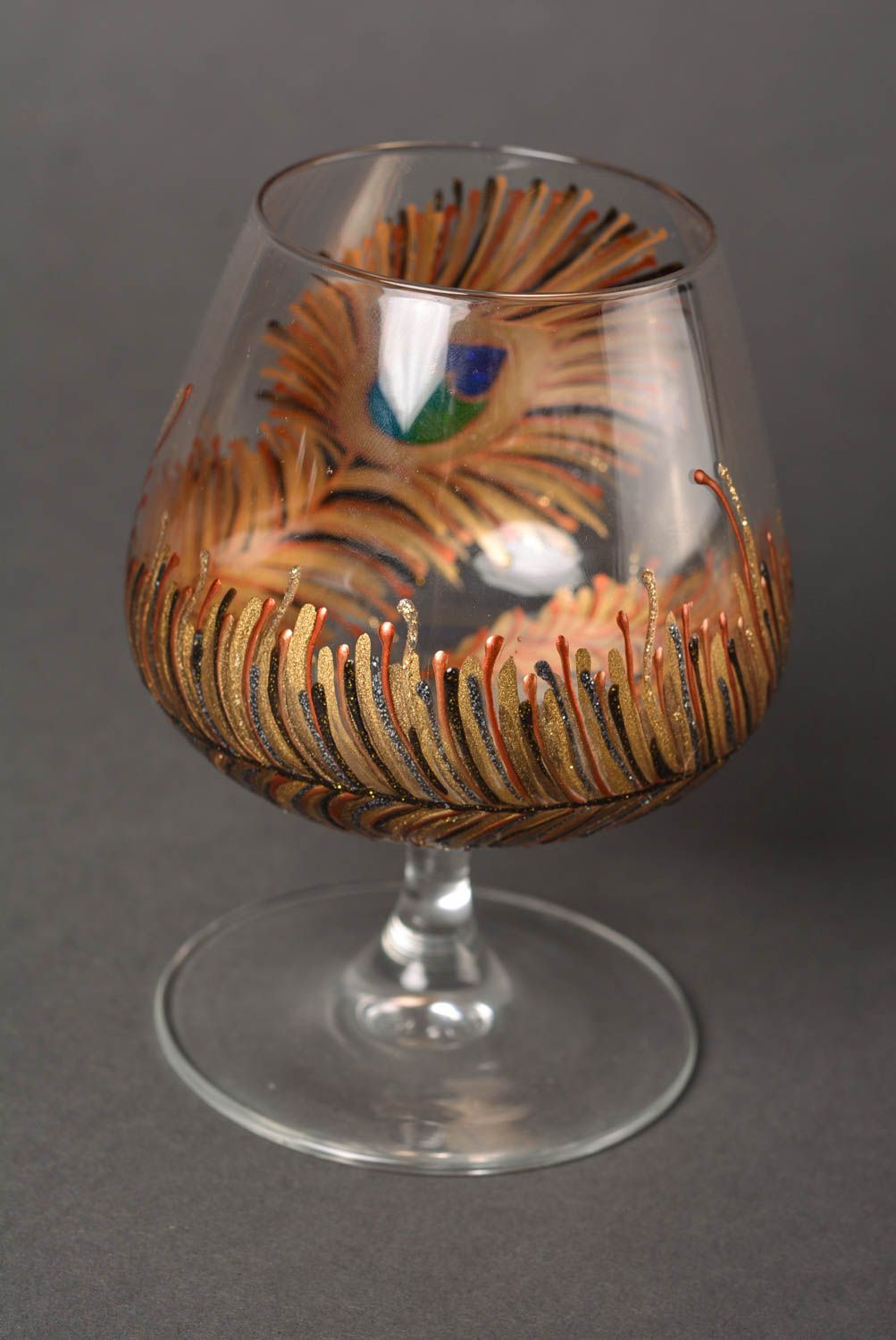 Verres à cognac Vaisselle design fait main 2 pièces Art de table avec peinture photo 3
