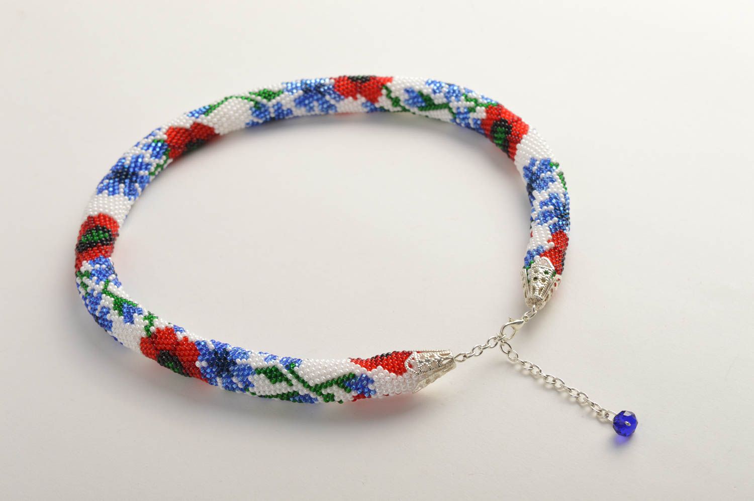 Collana tubolare di perline fatta a mano accessorio bello da donna idee regalo foto 3