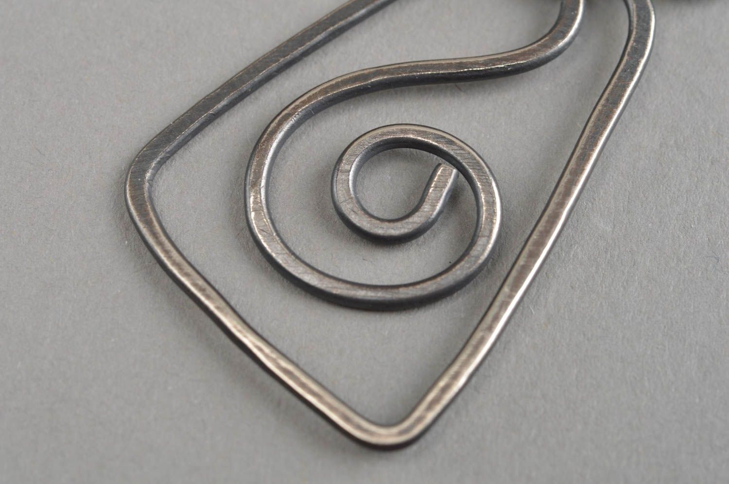 Handmade cute metal pendant stylish designer accessory forged jewelry photo 5