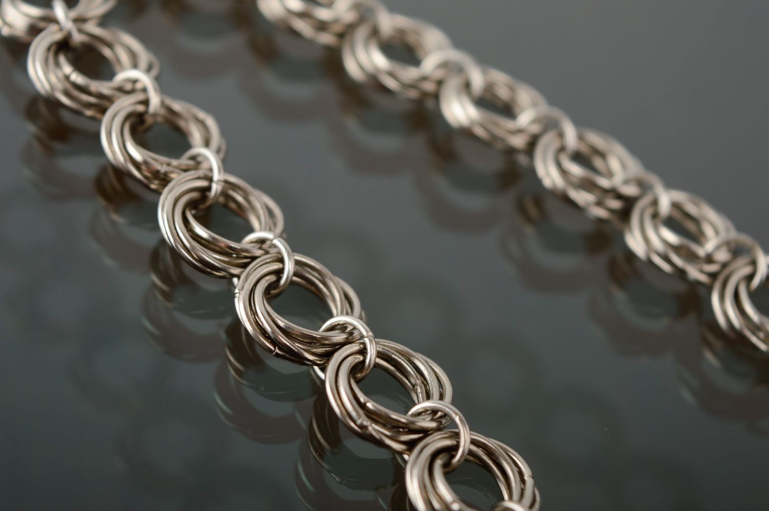 Handmade chainmail metal bracelet photo 3
