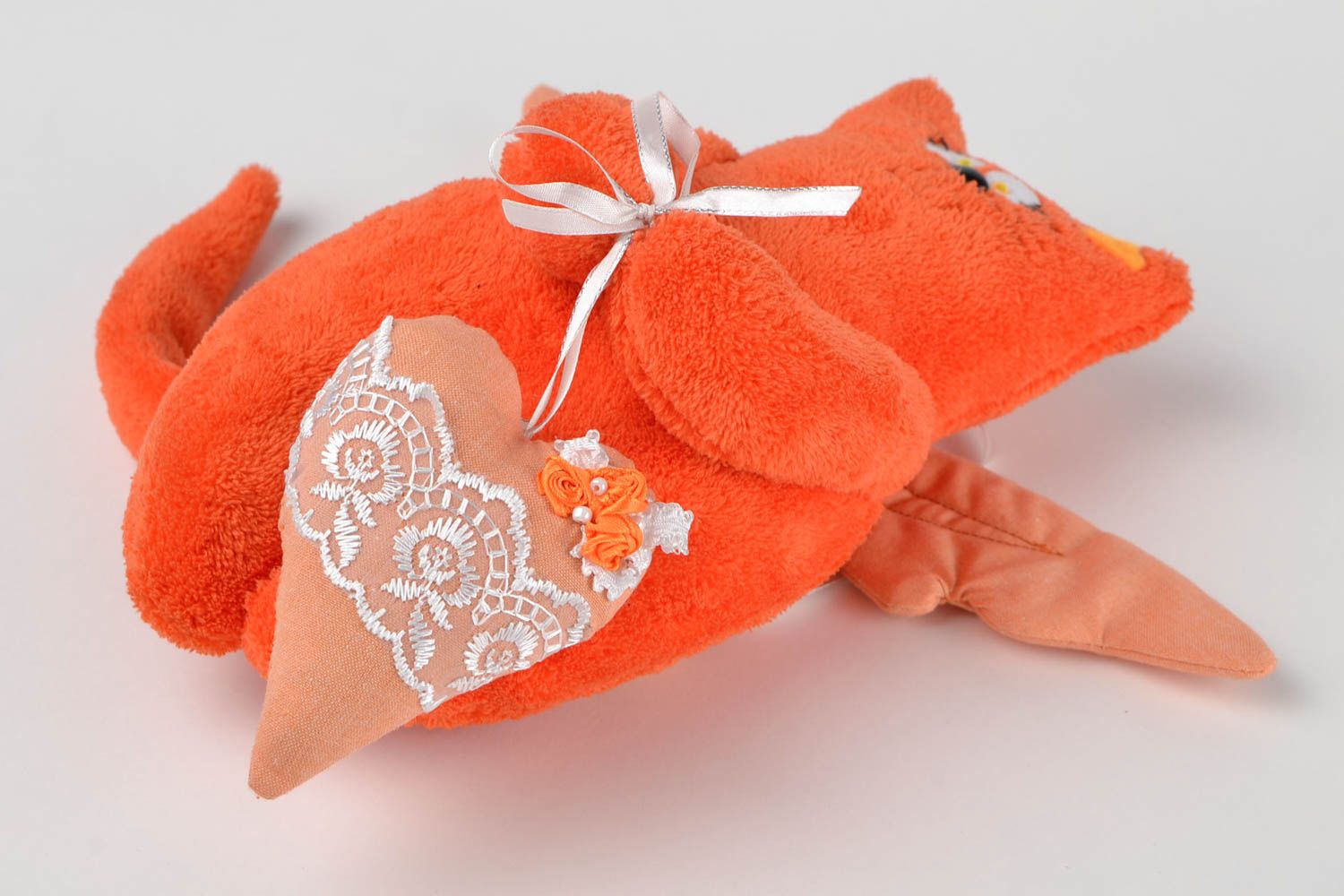 Handmade Spielzeug Katze Deko zum Aufhängen Geschenkidee für Kinder orange Engel foto 5