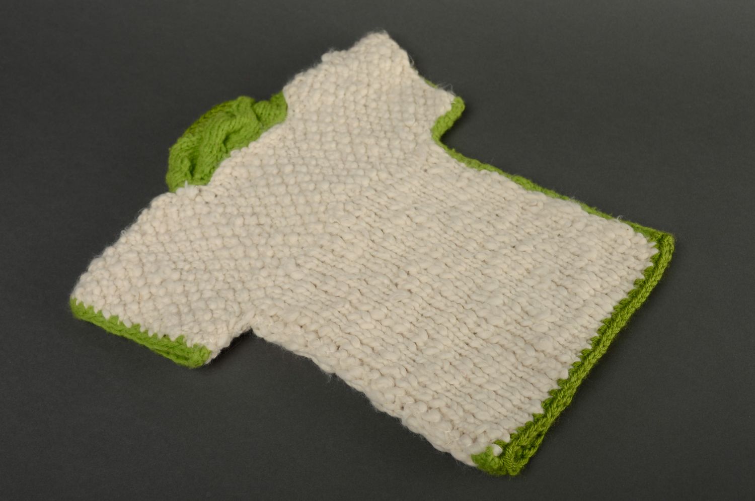 Gilet tricoté en laine pour enfant Vert photo 4