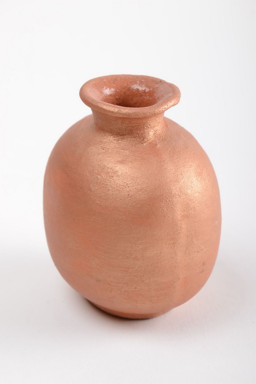 Маленькая глиняная ваза ручной работы необычная интерьерная для декора дома фото 4
