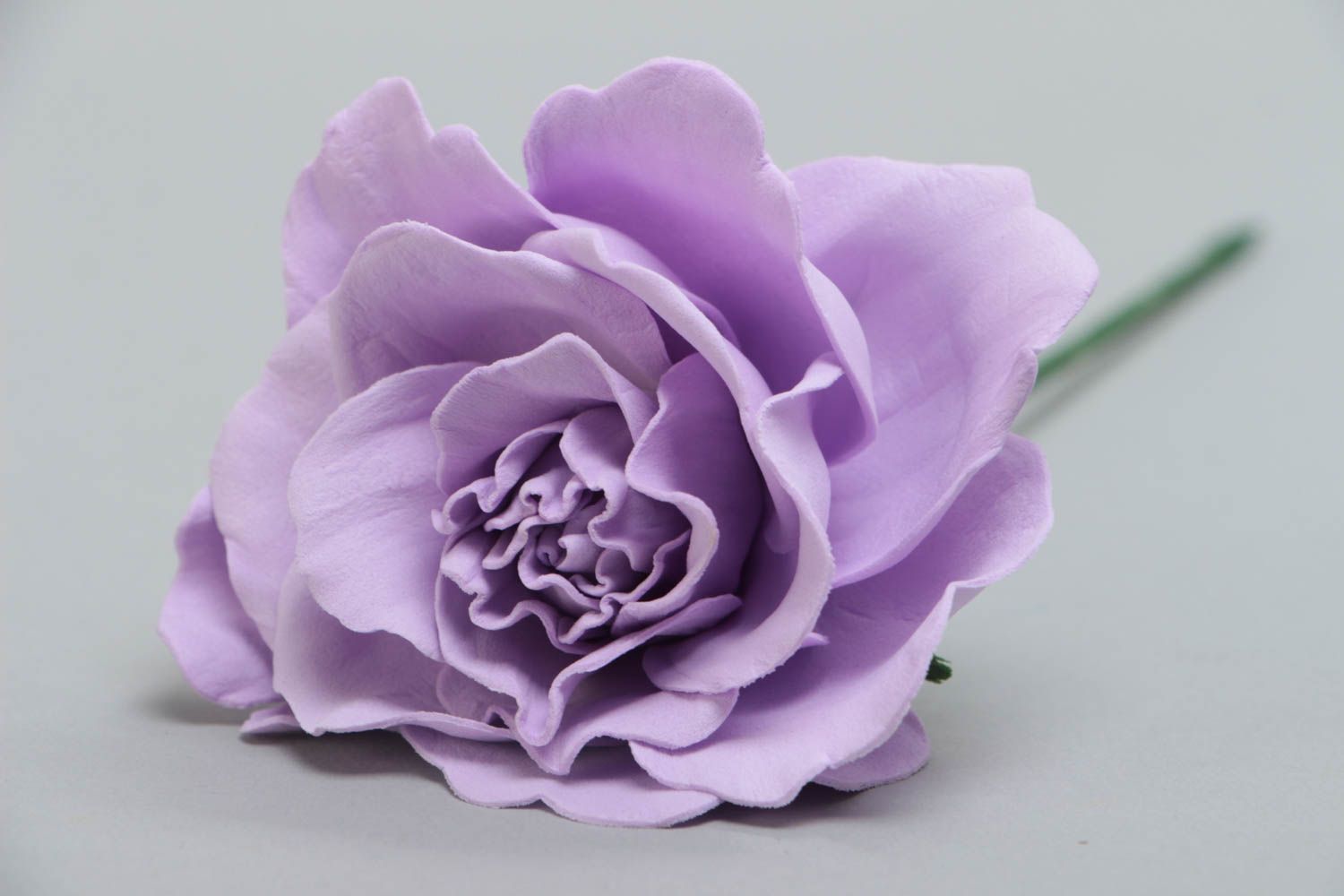 Beautiful handmade designer foamiran fabric flower for interior decor Lilac Rose photo 4