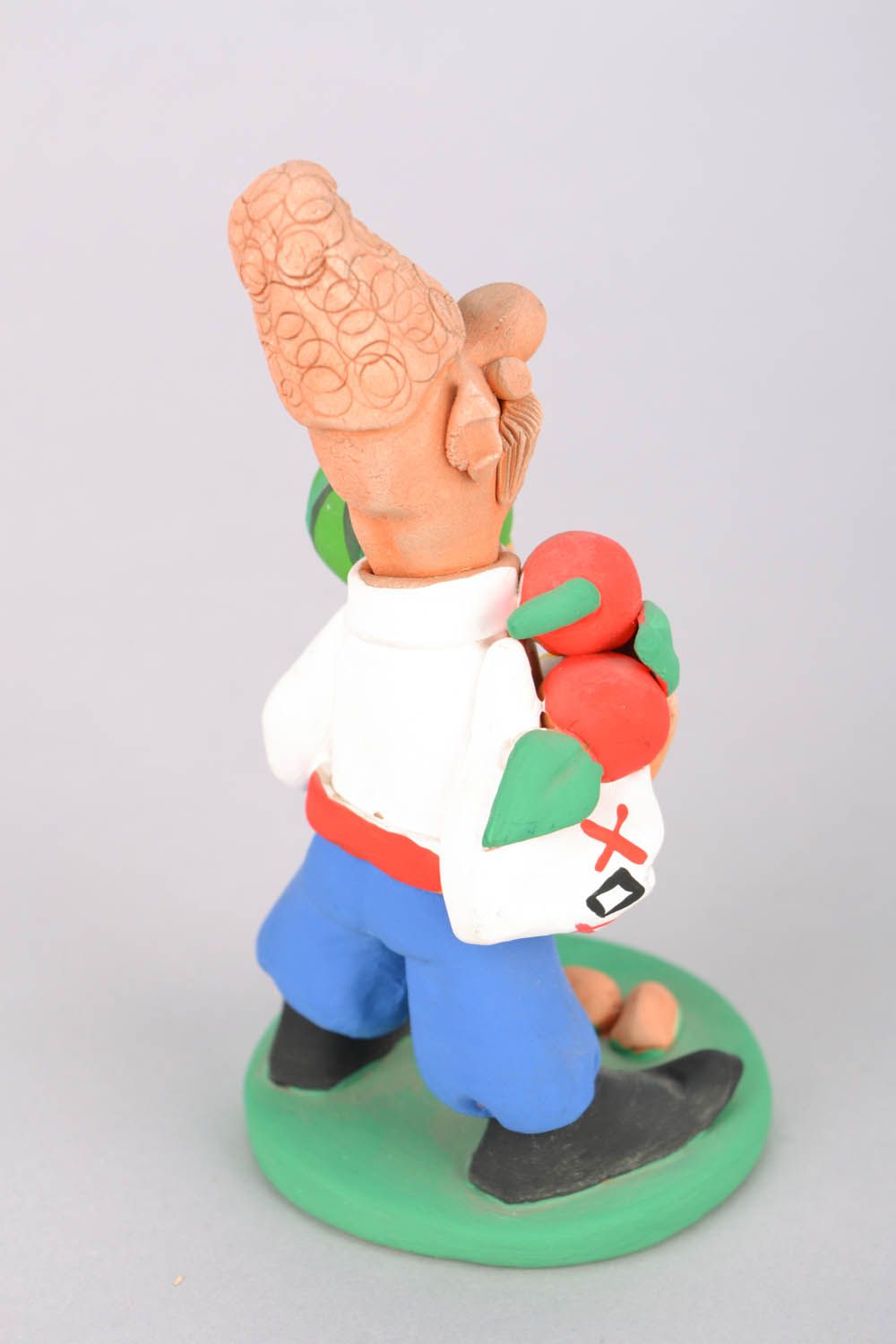 Homemade ceramic statuette Cossack with Fruits photo 5