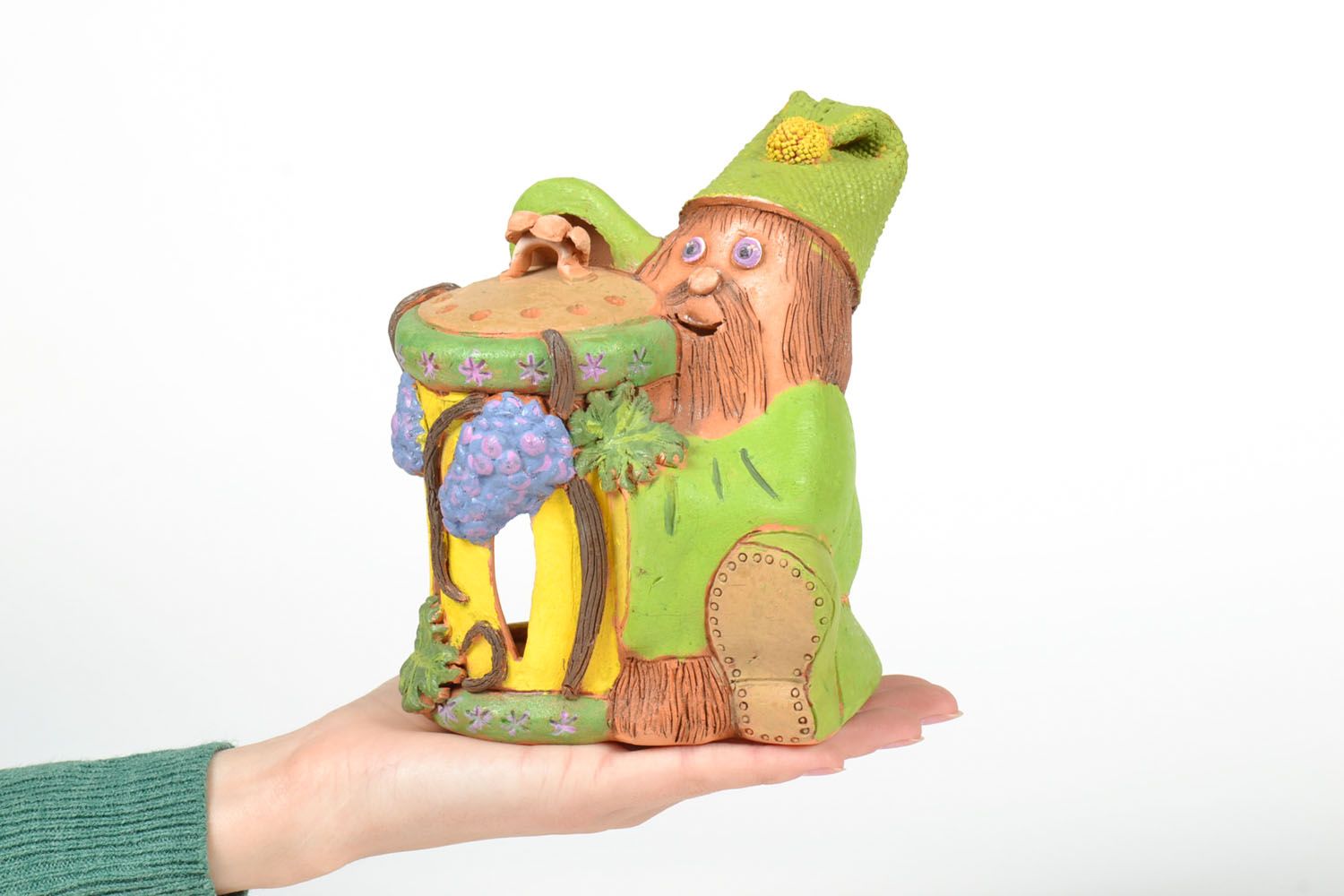 Bougeoir en céramique Gnome fait main  photo 5