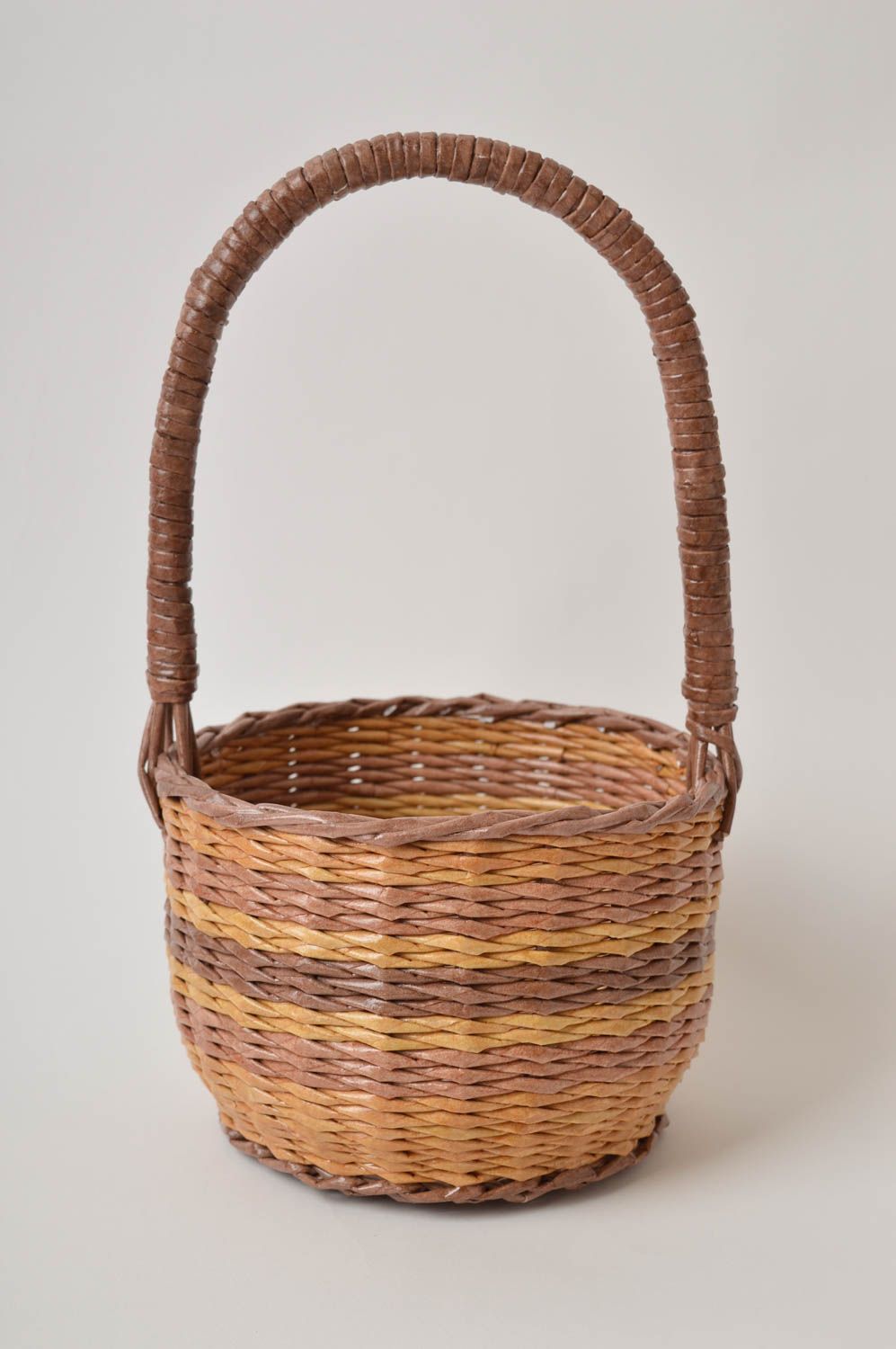 Handmade basket storage basket home decor paper basket weaving housewarming gift photo 3
