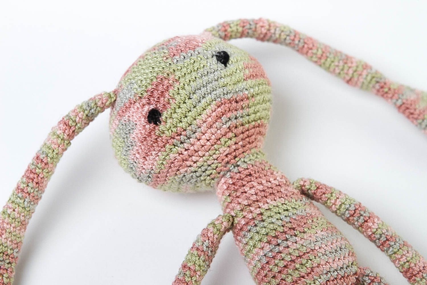 Handmade rosa Kuscheltier Hase Stoff Spielzeug Geschenk für Mädchen klein foto 3