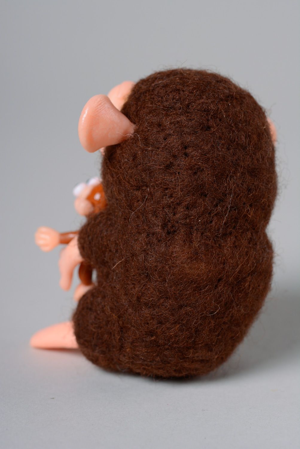 Miniature wool toy hand made using needle felting technique Monkeys photo 3