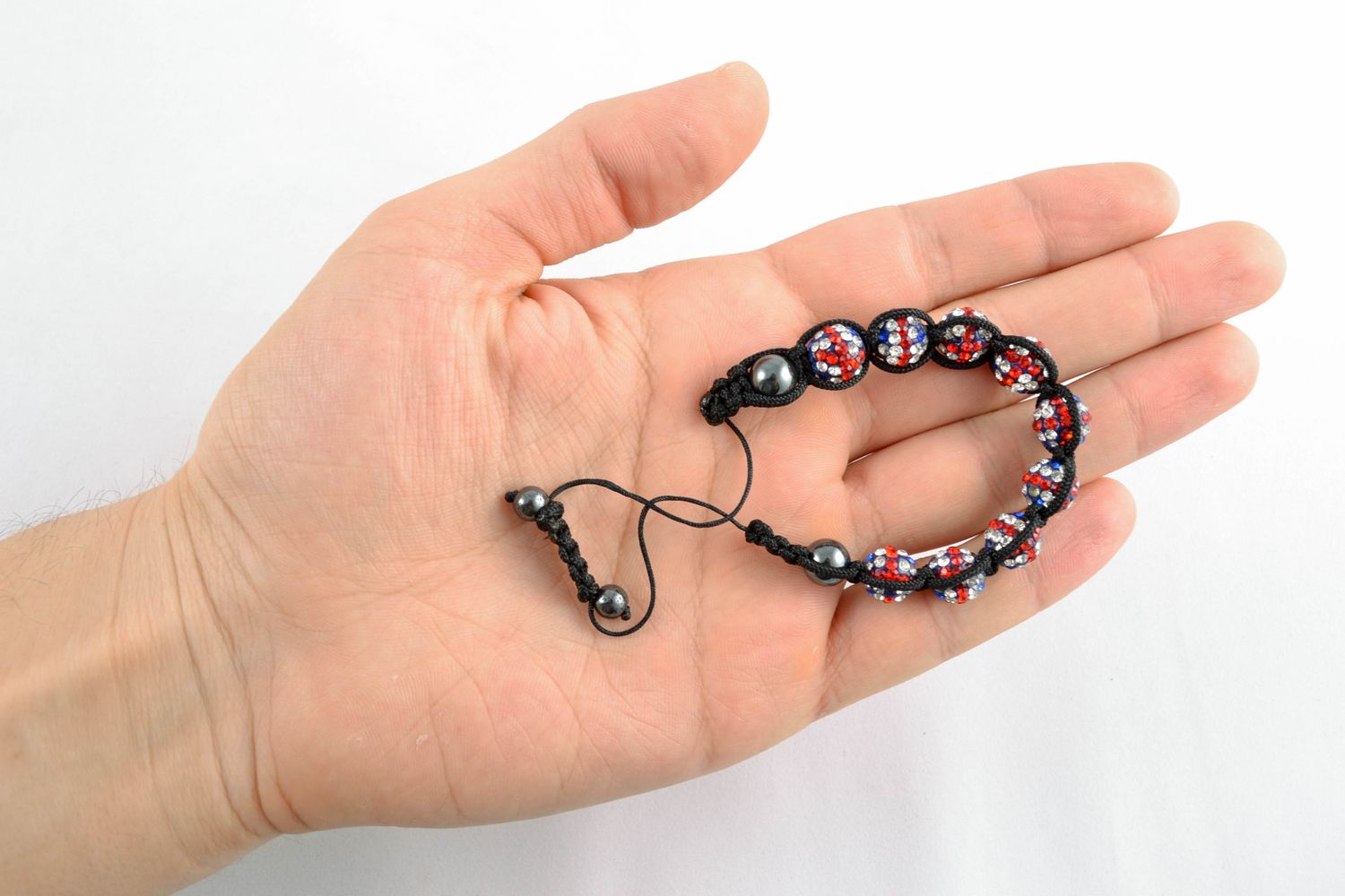 Friendship bracelet with beads Union Jack photo 1