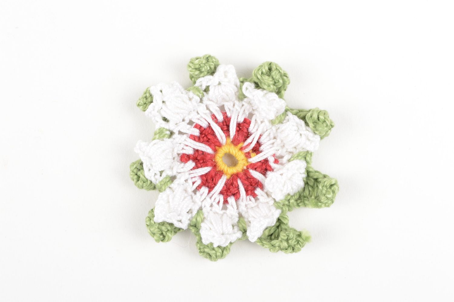 Фурнитура для бижутерии handmade цветок из ниток заготовка для броши цветочной фото 3