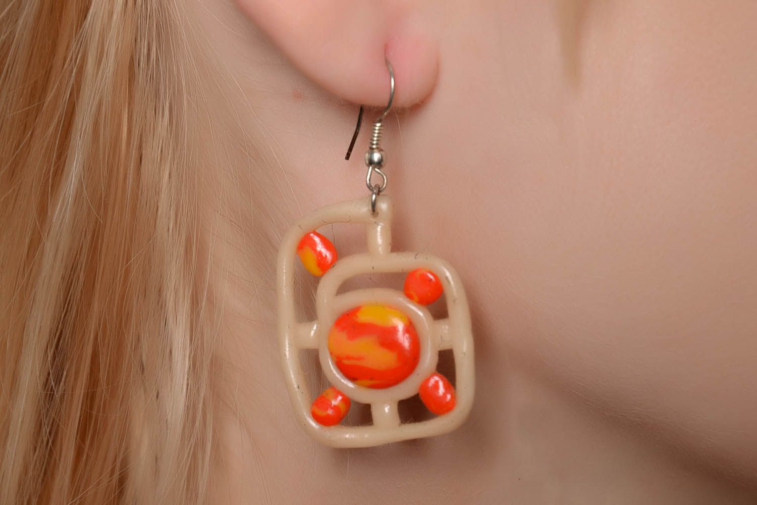 Polymer clay earrings Ethno photo 3
