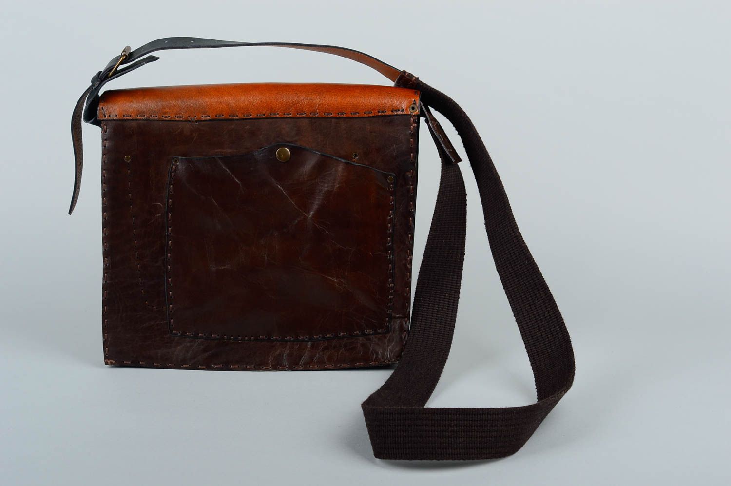 Сумка ручной работы сумка через плечо кожаная сумка коричневая красивая фото 3