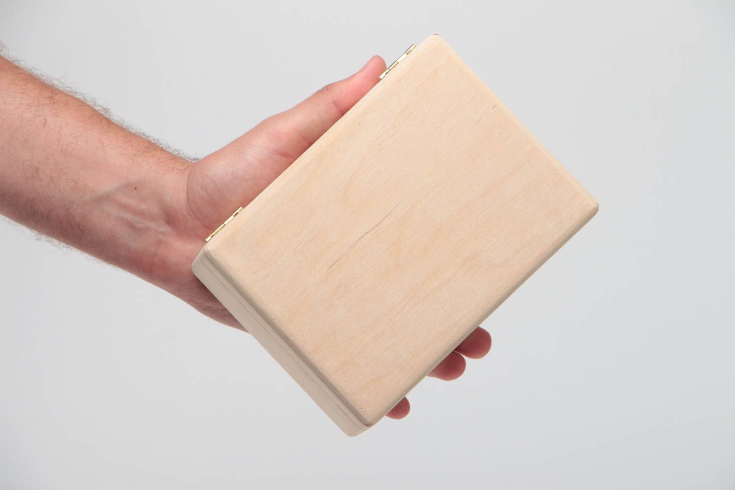 Handmade plywood craft blank for decoupage or painting rectangular jewelry box photo 5
