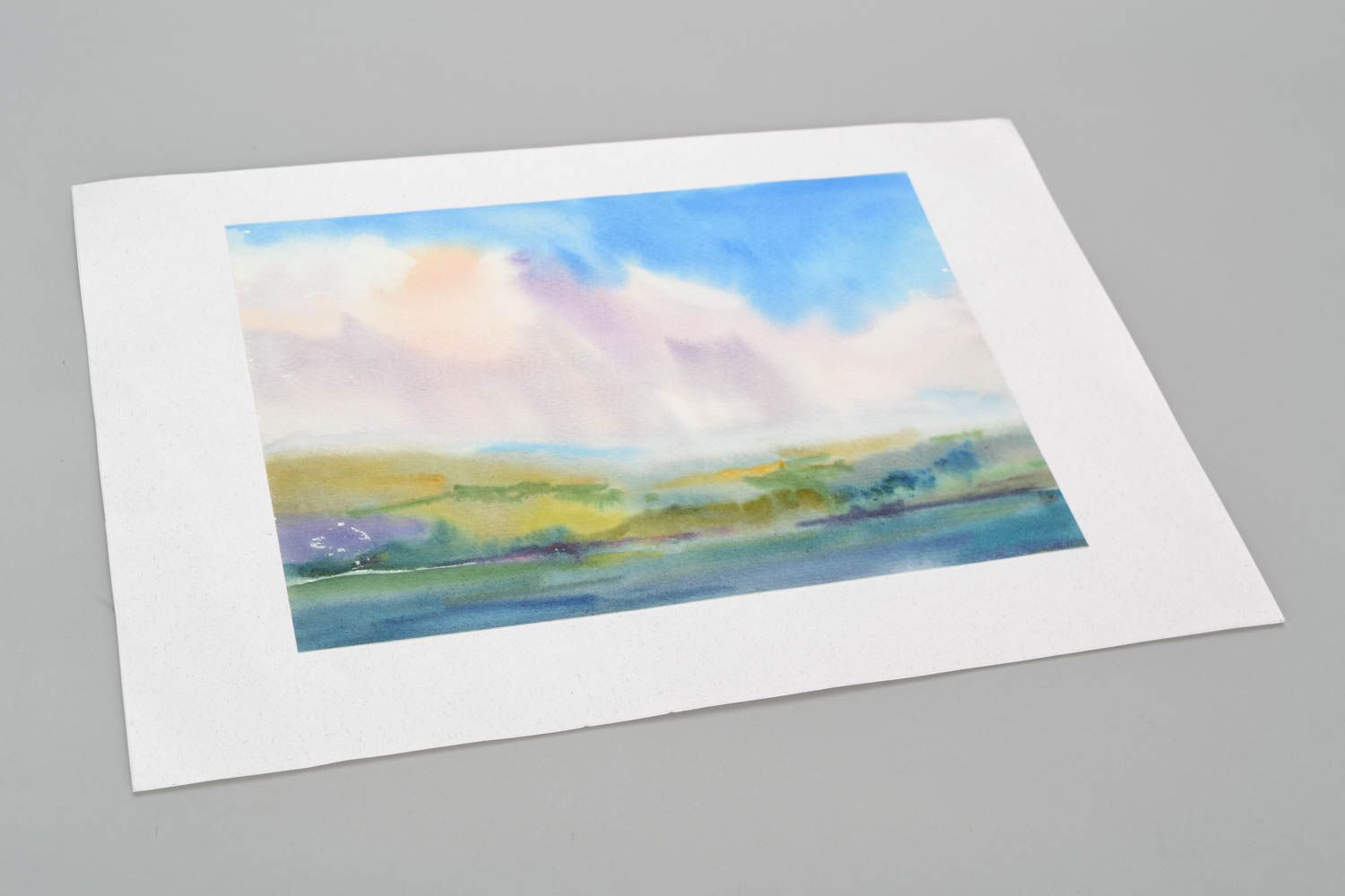 Peinture paysage marin à l'aquarelle sur papier  photo 3