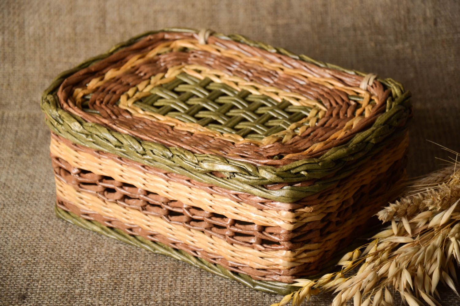 Handmade woven bread basket stylish lovely accessory beautiful kitchen utensils photo 1