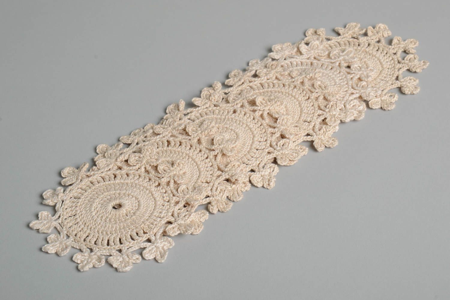 Crocheted decorative napkins 6 white small napkins home decor textile photo 5