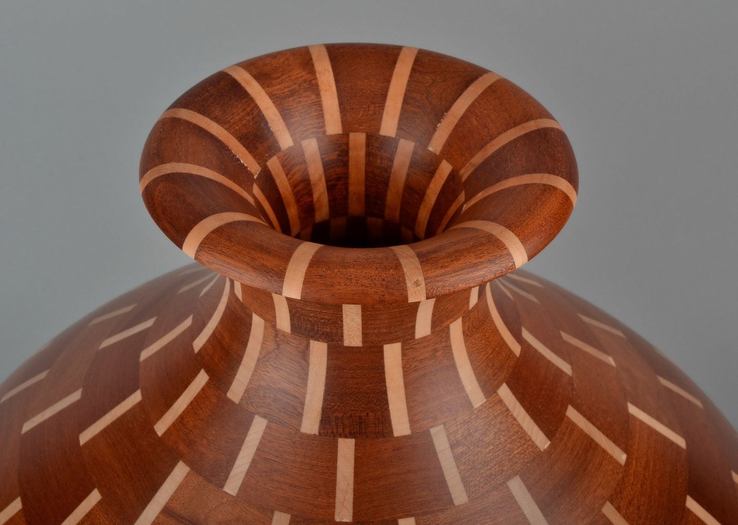 18 inches wooden ball shape handmade decorative vase 1 lb photo 2