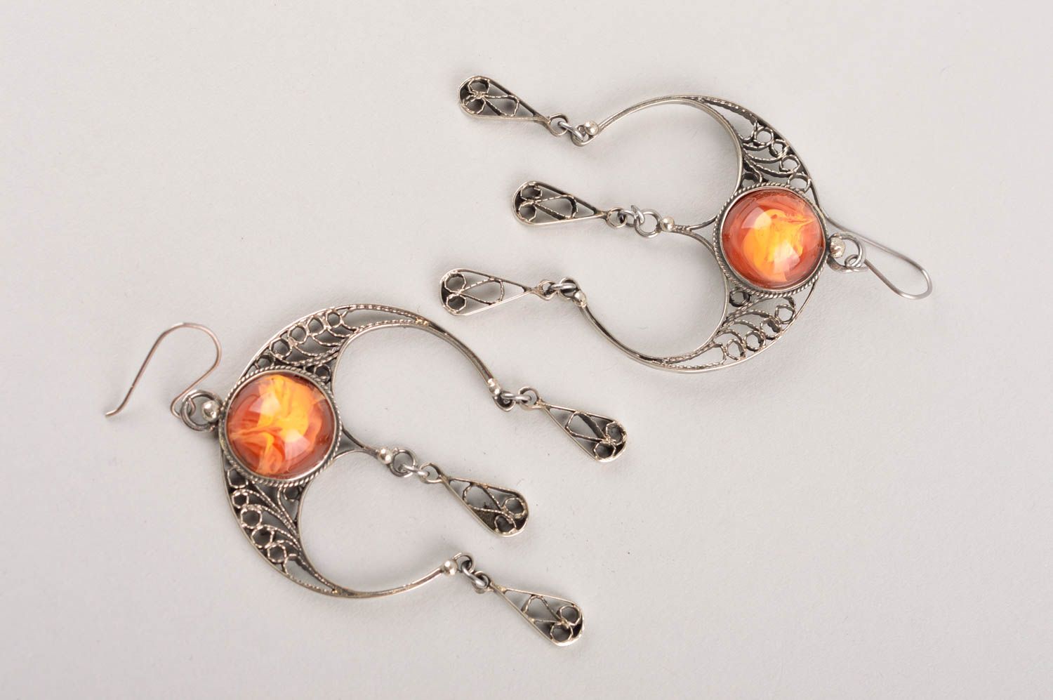Elegant unusual accessories handmade stylish earrings beautiful jewelry photo 5