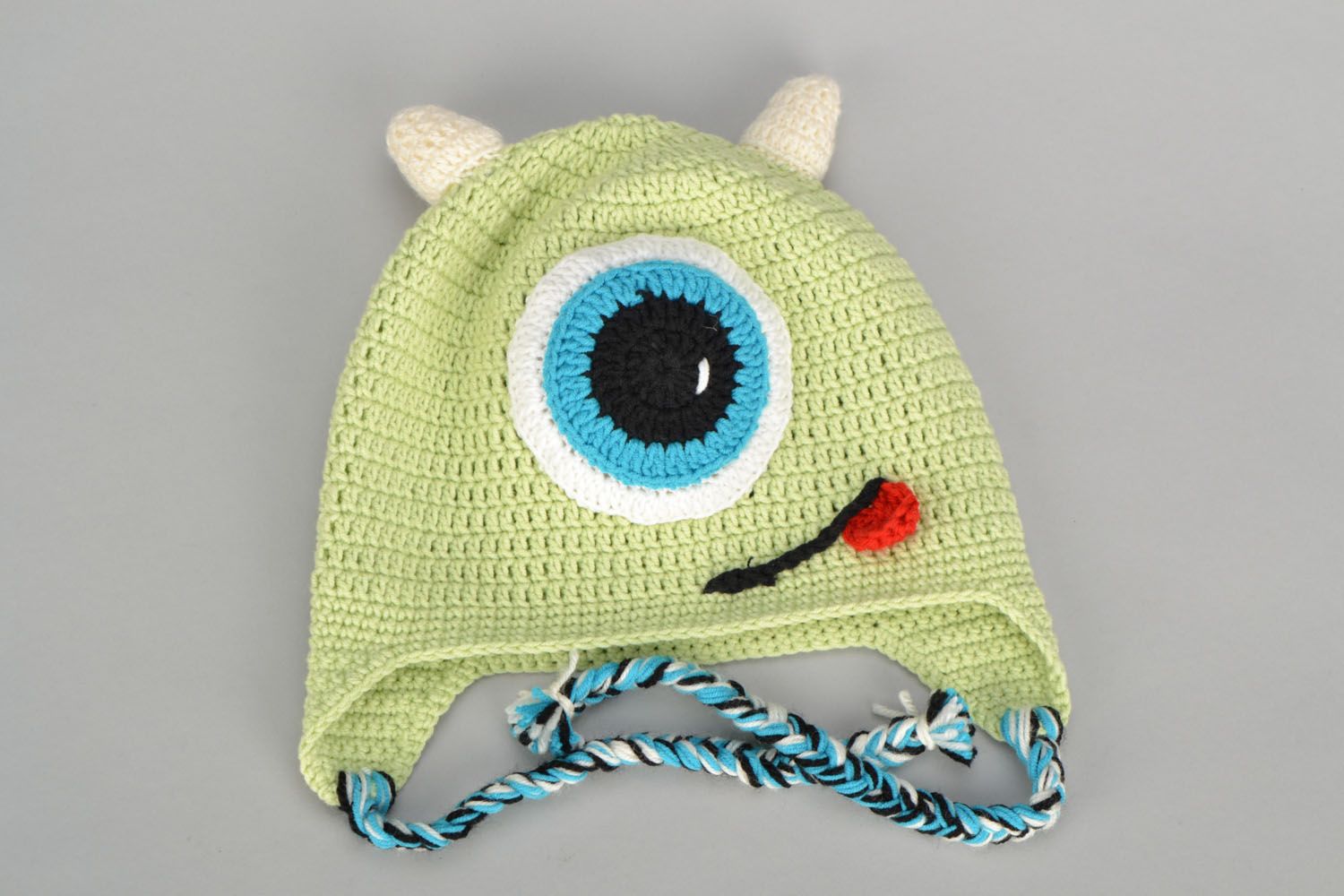 Bonnet tricoté pour enfant vert photo 2