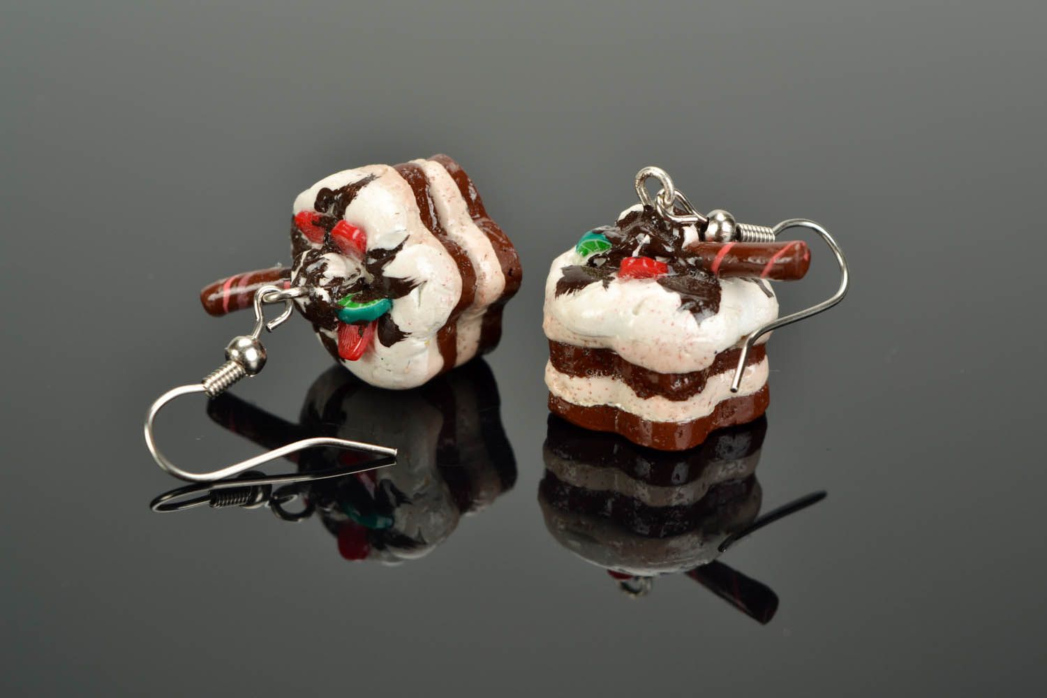 Polymer clay earrings Cakes photo 1