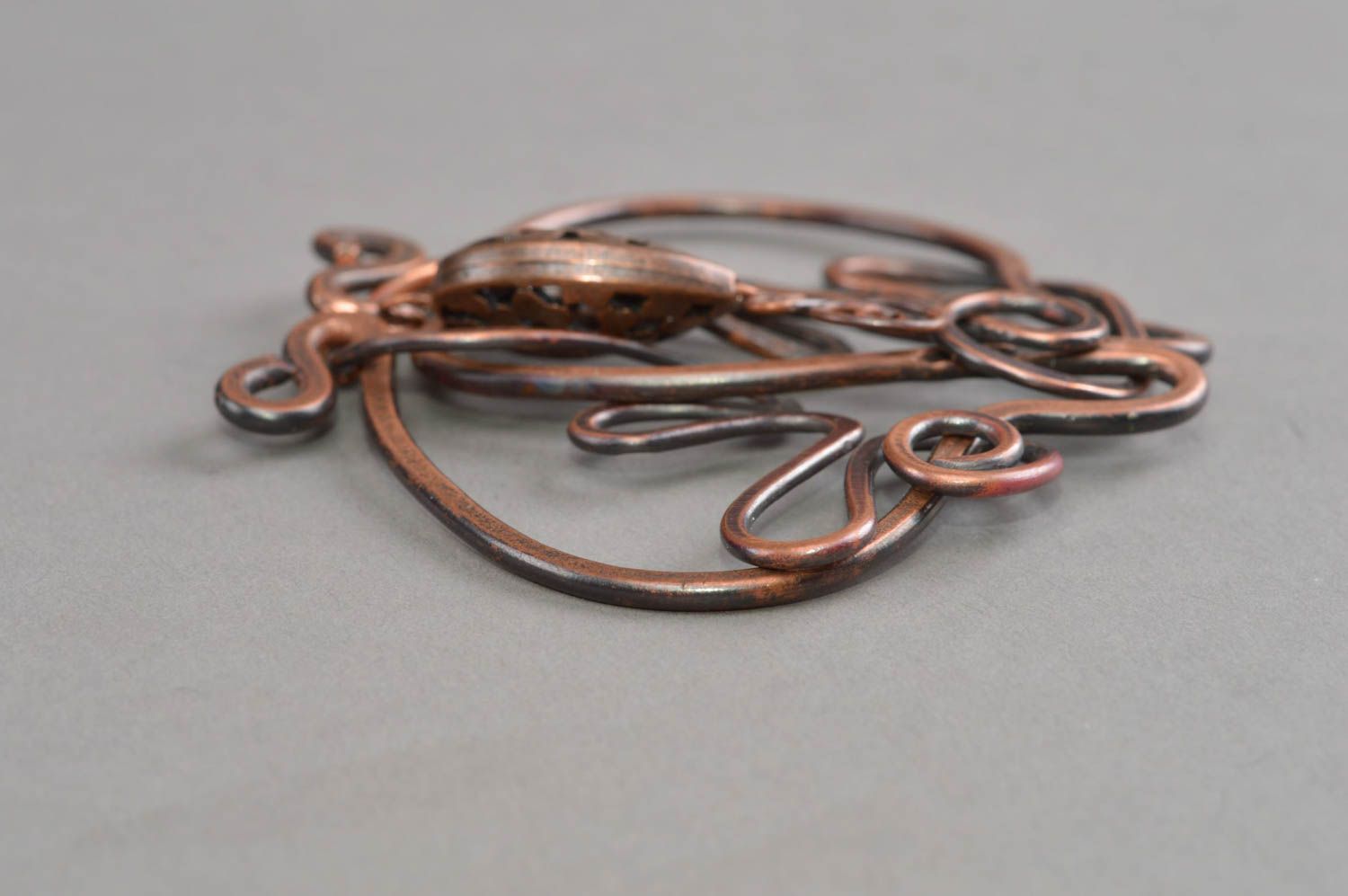 Handmade copper pendant designer accessories ethnic jewelry metal necklace photo 4